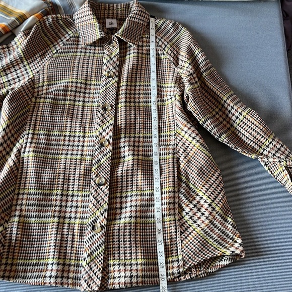 Cabi Yorkshire Shacket Women's Large Brown Houndstooth Plaid Sherlock Jacket - Picture 7 of 9